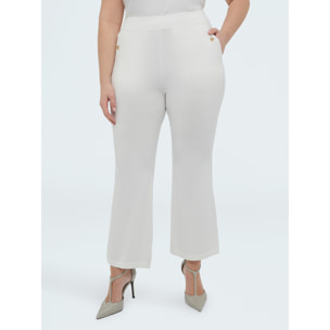 Fiorella Rubino - Pantalones Flare de punto - Blanco