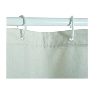 Rideau de douche Coton & Polyester NATUREL 180x200cm QUALITà PREMIUM Beige - Anneaux inclus MSV
