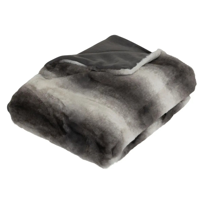 Plaid fourrure "Grizzli" 120x160 gris