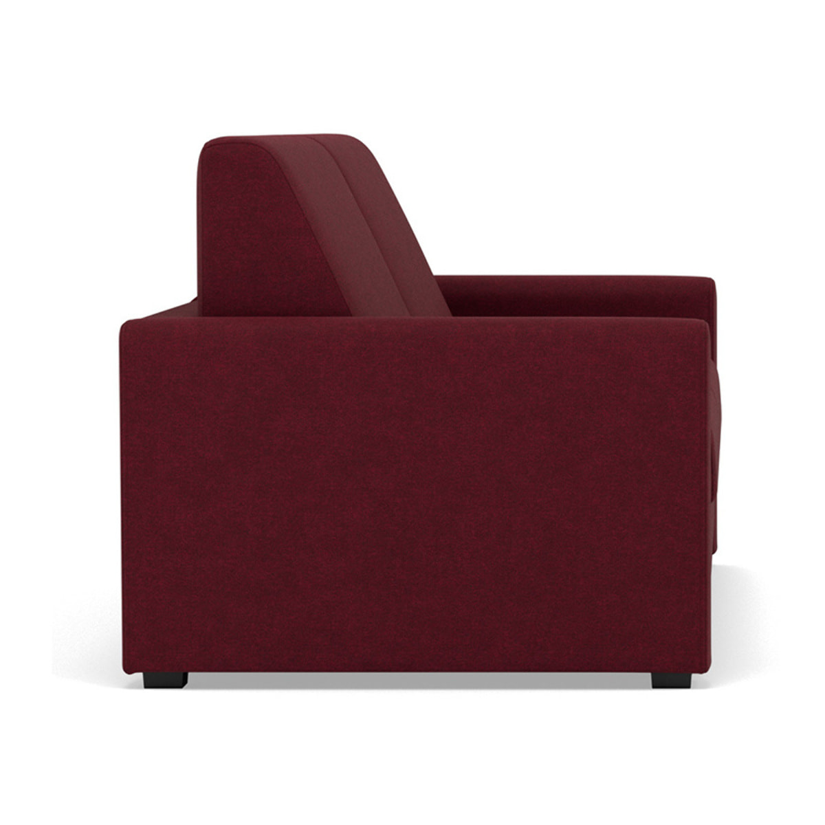 Julia - canapé 3 places convertible couchage quotidien matelas 14 cm en tissu - Prune