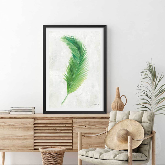 Affiche palme tropicale illustrée Affiche sous cadre noir