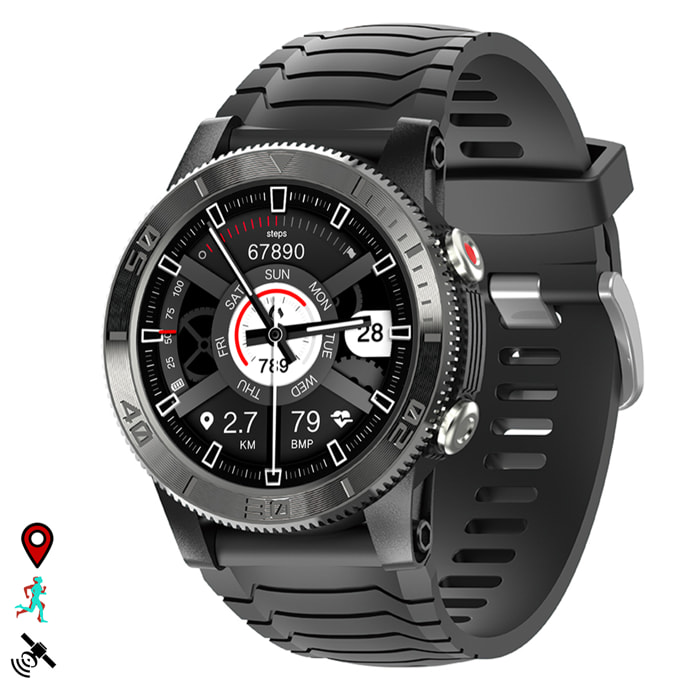 Smartwatch XTREK con GPS, cardiofrequenzimetro e O2 nel sangue. Batteria da 580 mAh. Varie modalità sportive, notifiche delle app.