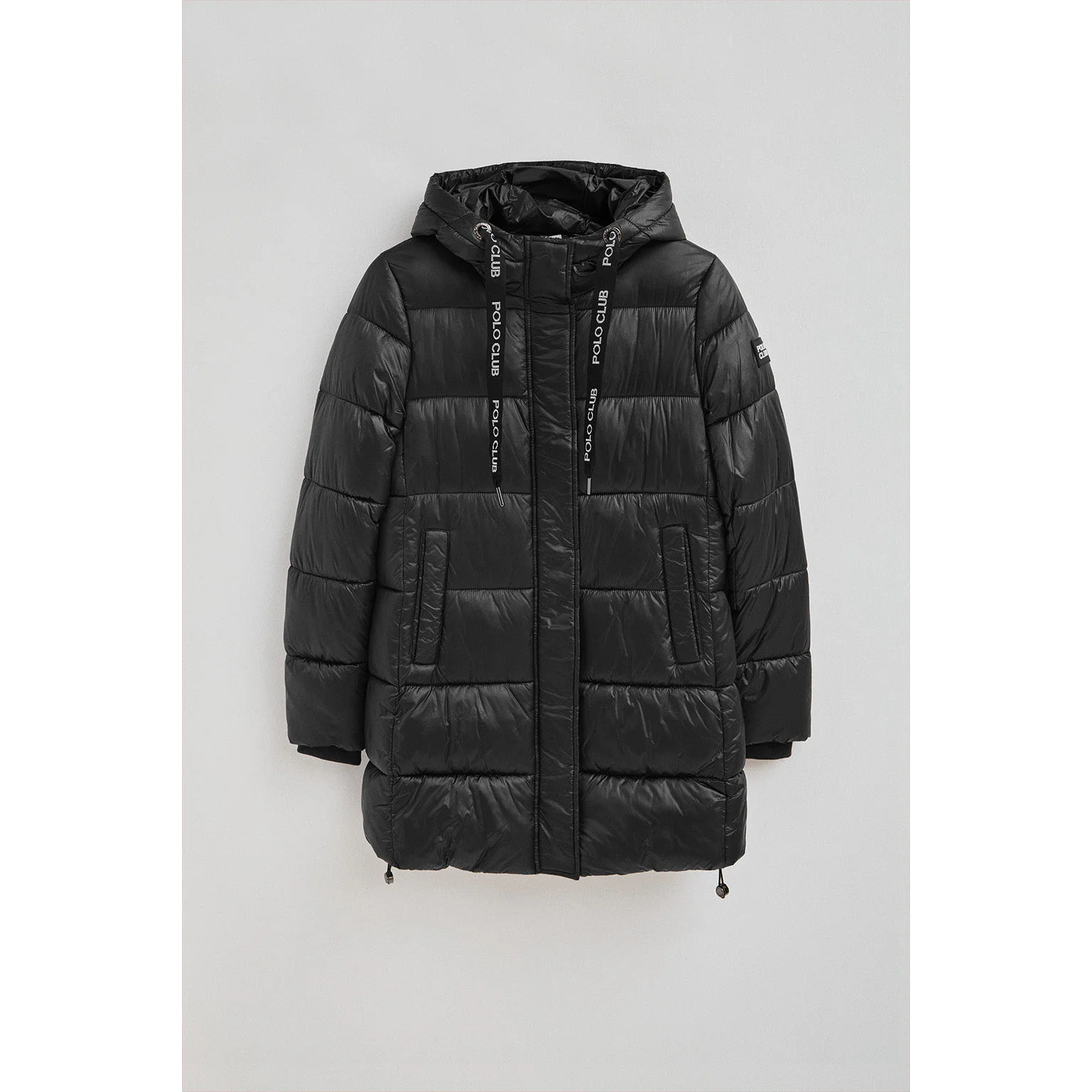 Giaccone Silvon Coat nero con logo Polo Club