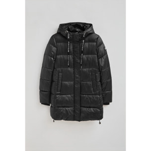 Giaccone Silvon Coat nero con logo Polo Club
