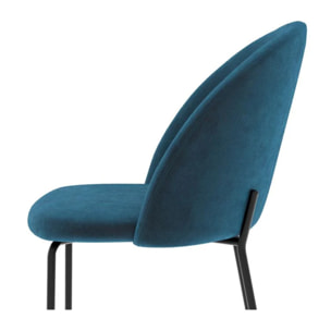 Lot de 2 chaises en velours bleu foncé - Karl
