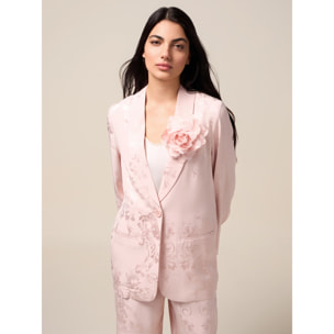 Oltre - Blazer jacquard con spilla - Rosa