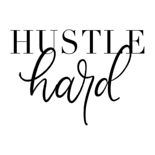 Affiche hustle hard Affiche + cadre en bois - Chêne