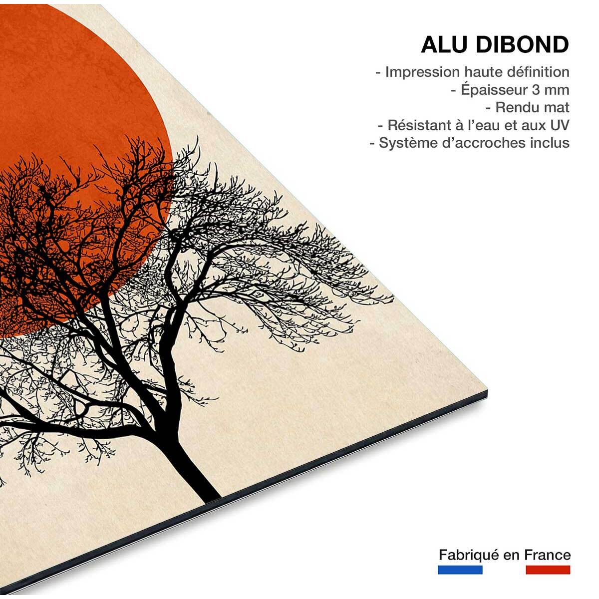 Tableau soleil rouge graphique Tableau alu Dibond