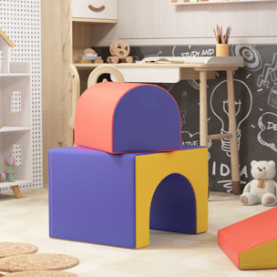 Juego de 4 Bloques de Espuma para Niños de 1-3 Años Figuras de Construcción Juguete para Aprendizaje Infantil Bloques Psicomotricidad Tapizados en PU 150x50x39 cm Multicolor