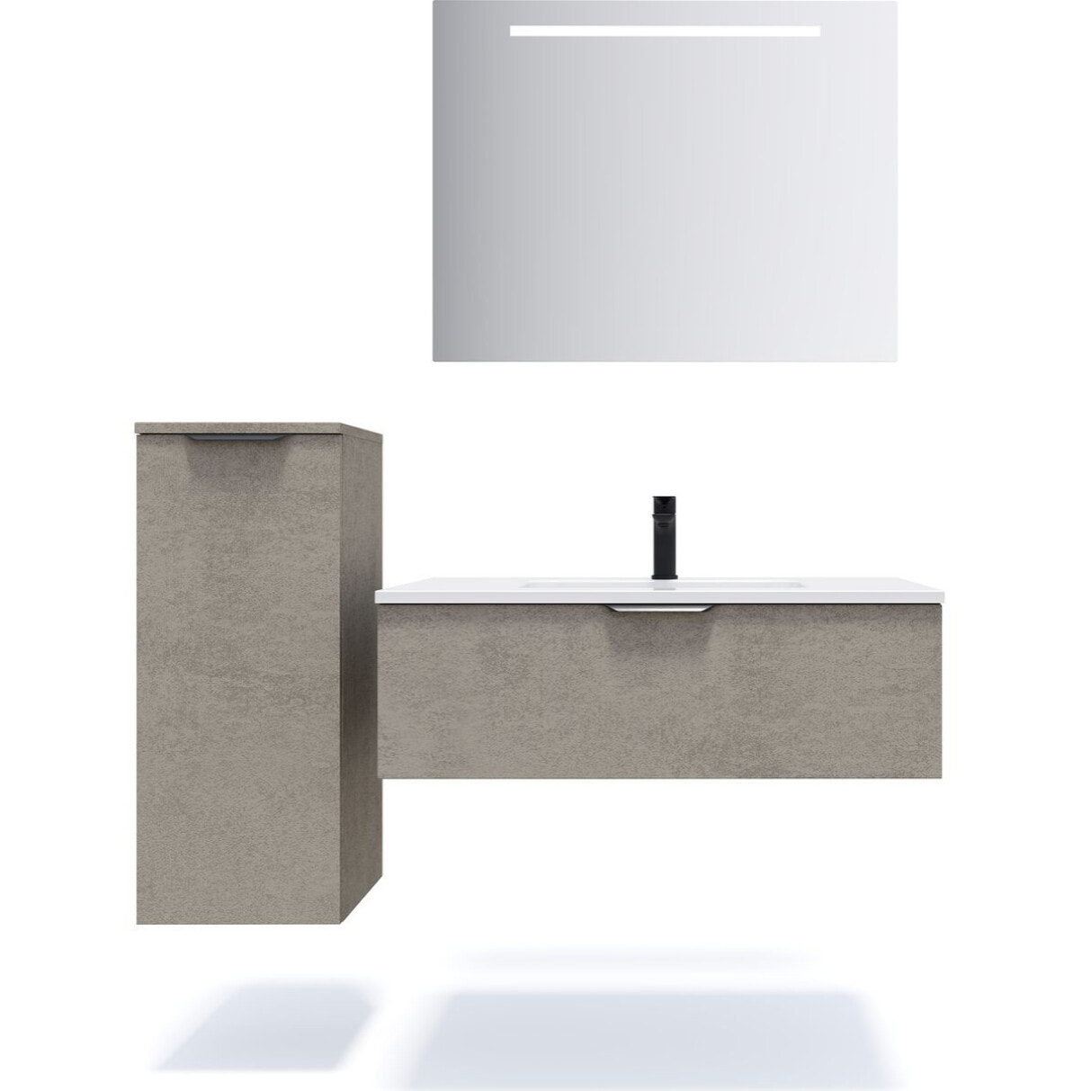 Ensemble vasque intégrée 1 tiroir + miroir - SOHO