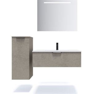 Ensemble vasque intégrée 1 tiroir + miroir - SOHO