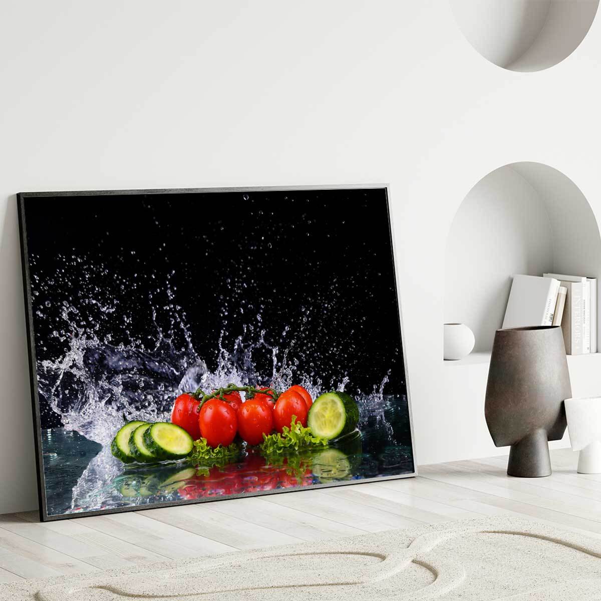 Affiche encadrée – Légumes croquants et fraîcheur éclatante Affiche + cadre en métal - Noir