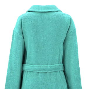 Peignoir pur coton 420 g/m² uni bleu Elea curacao