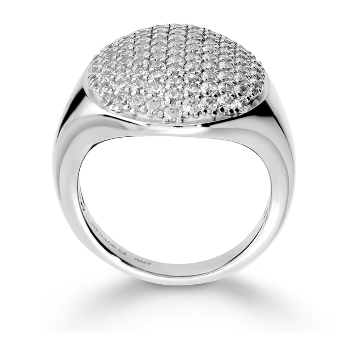 Anello Chevalier Graduato in Argento 925 con Pavé di Cubic Zirconia