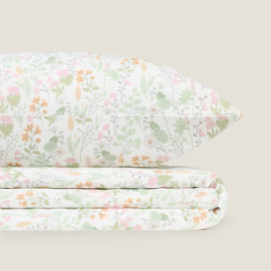 Sábana algodón flores Ferda color verde 100% Algodón percal