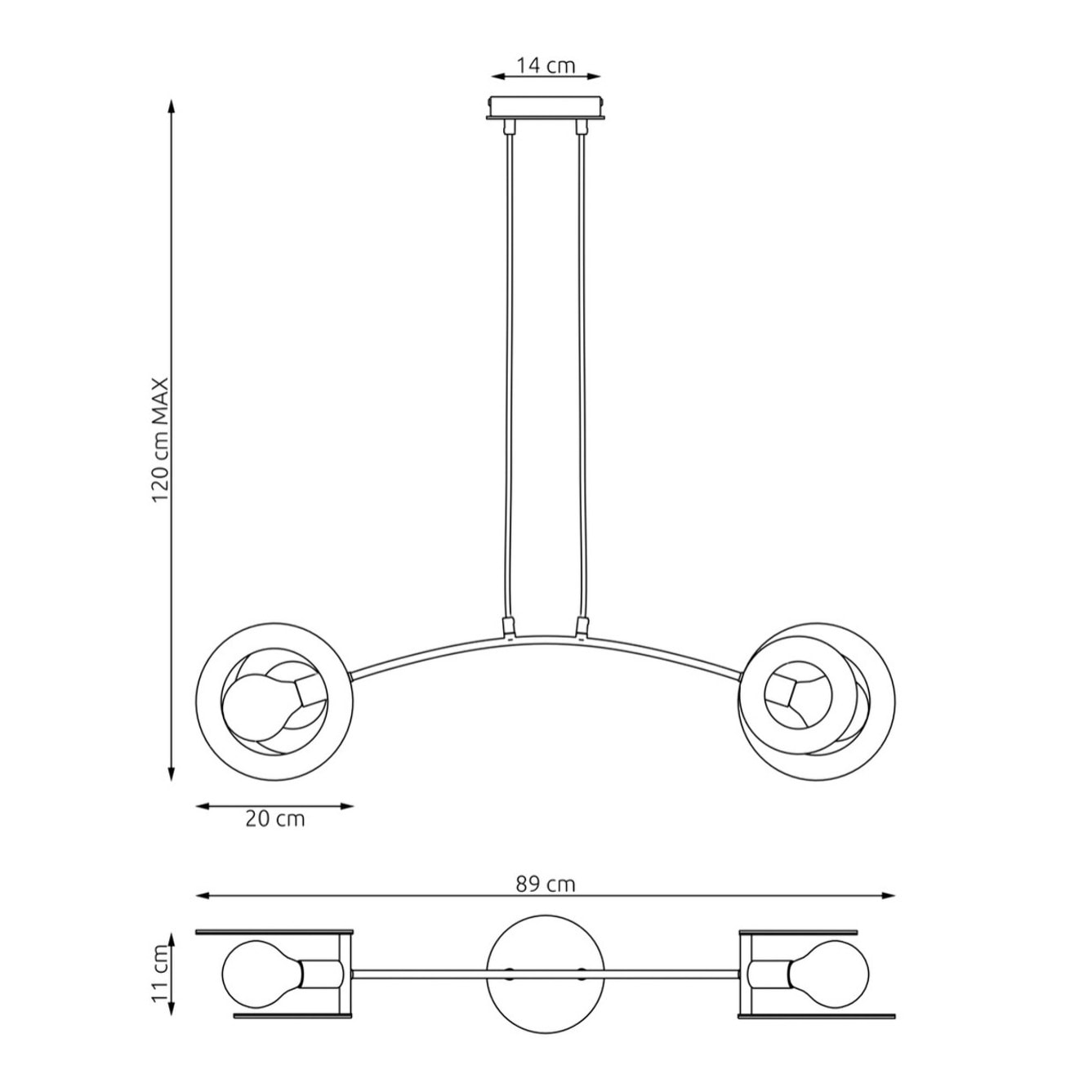 Lampada a sospensione Skiva in acciaio bianco e legno