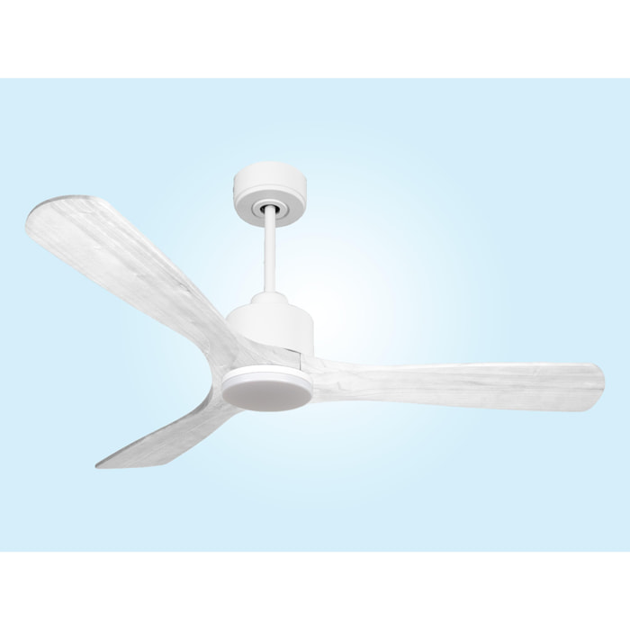 Ventilateur de plafond Réversible  Thermostat Dimmable Wifi Moteur à courant continu Toits en pente Télécommande Lumière à trois tons Hypersilence Mémoire