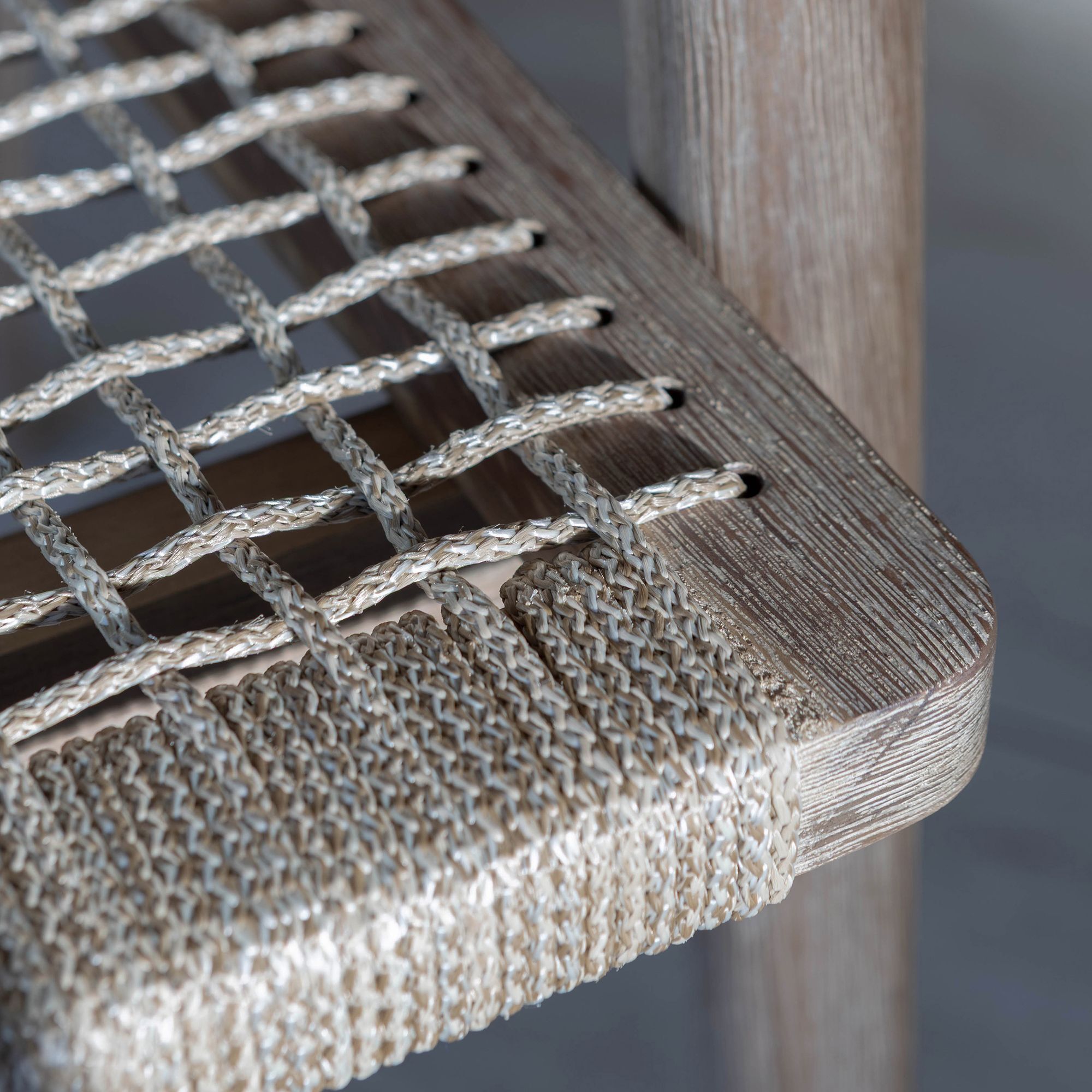 Salon de jardin 4 places en bois d'acacia et corde tressée beige EDEN