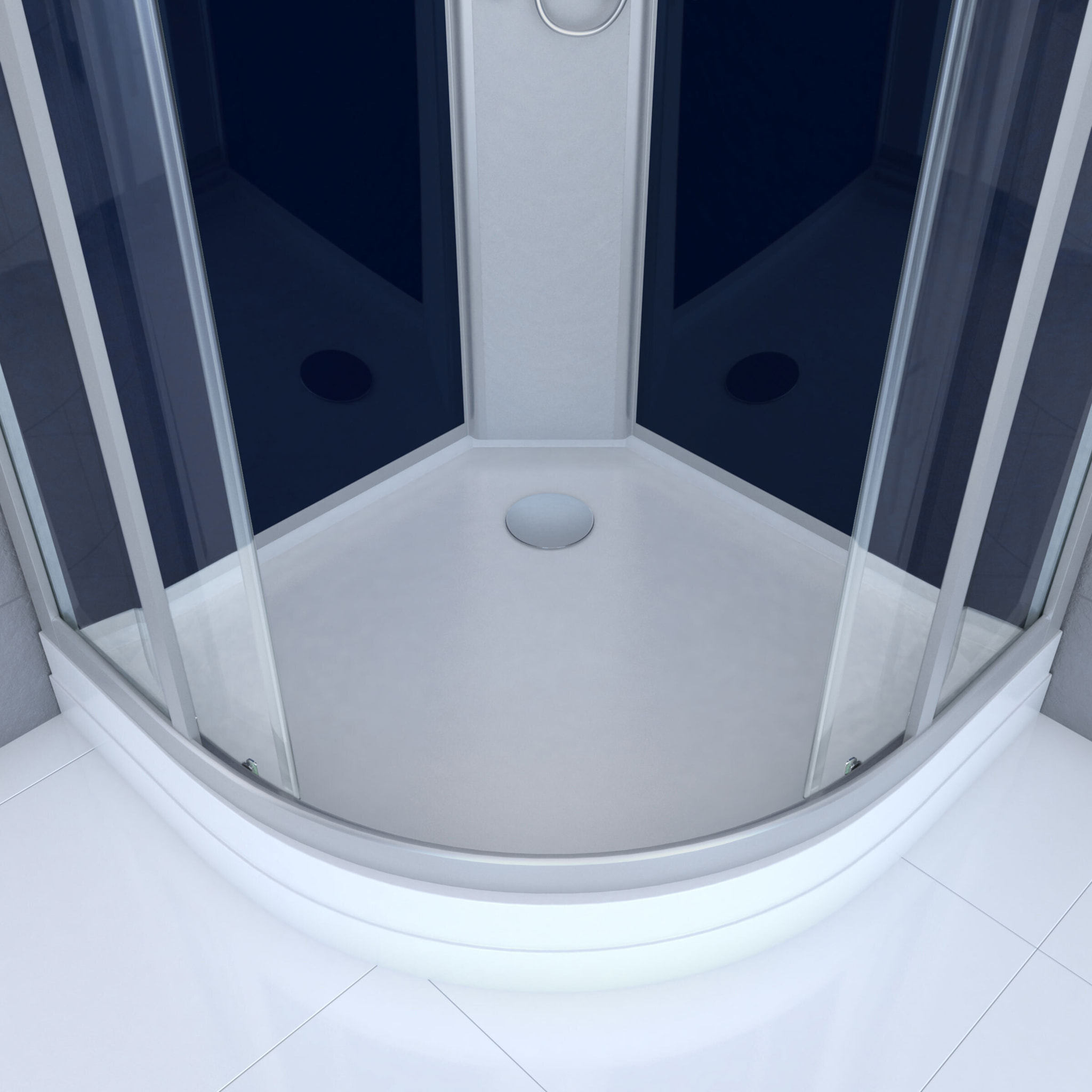 Cabine de douche 1/4 de cercle - 85x85x225cm - NIGHTY