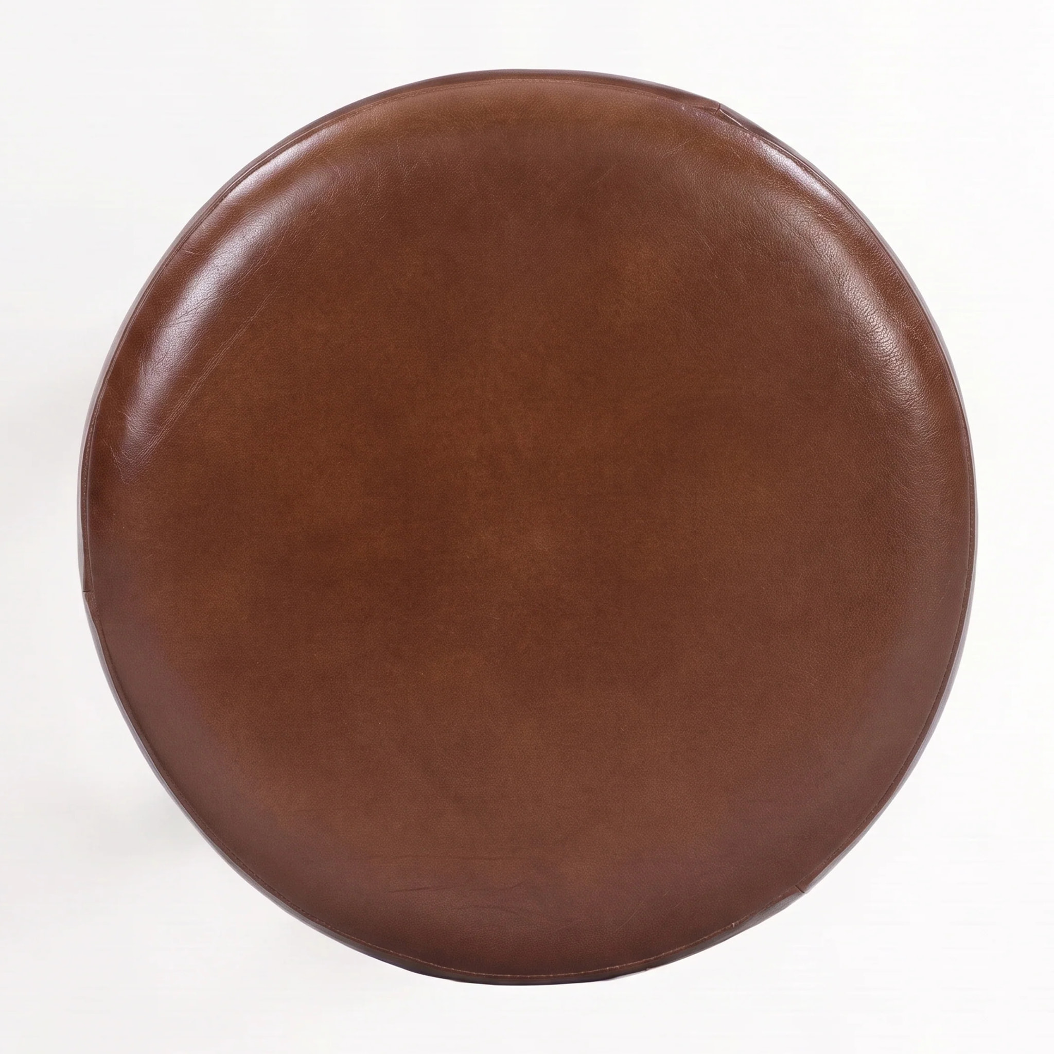 Tabouret pour îlot central 65 cm en cuir de buffle marron foncé - Malo