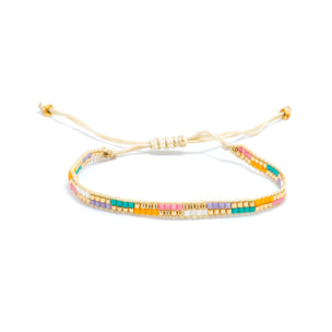 Pulsera con Cristal Multicolor acabado oro 18k