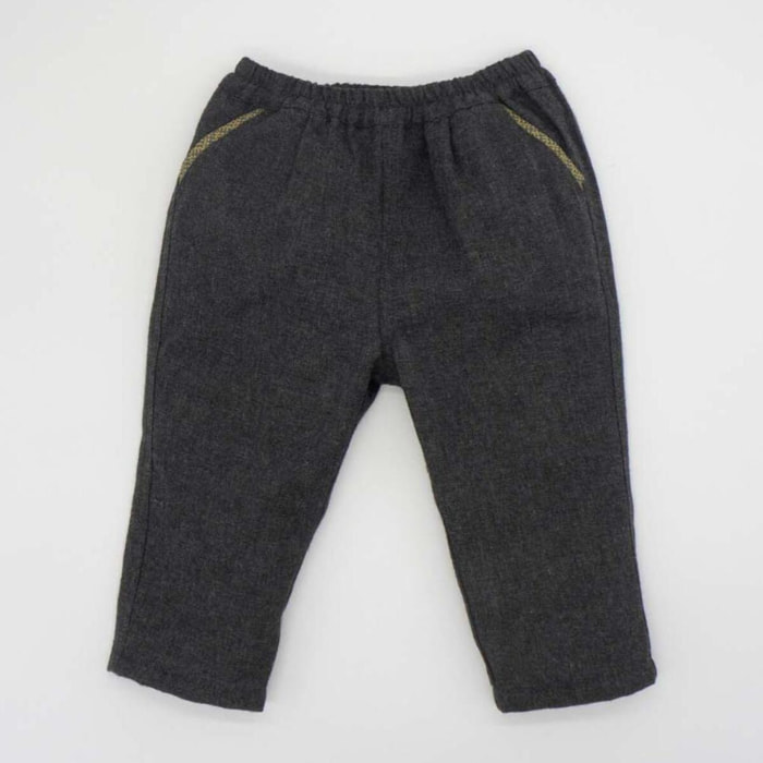 Pantalón franela gris con goma