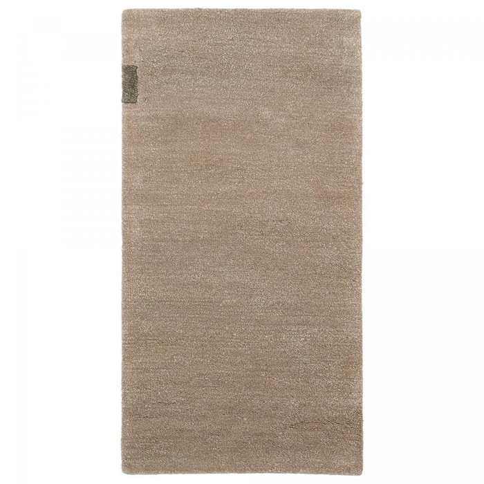 Tapis shaggy fait main en laine motif uni ZAMA