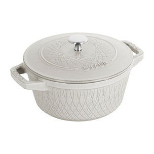 Cocotte twister 24 cm, Rond(e), Truffe blanche, Fonte