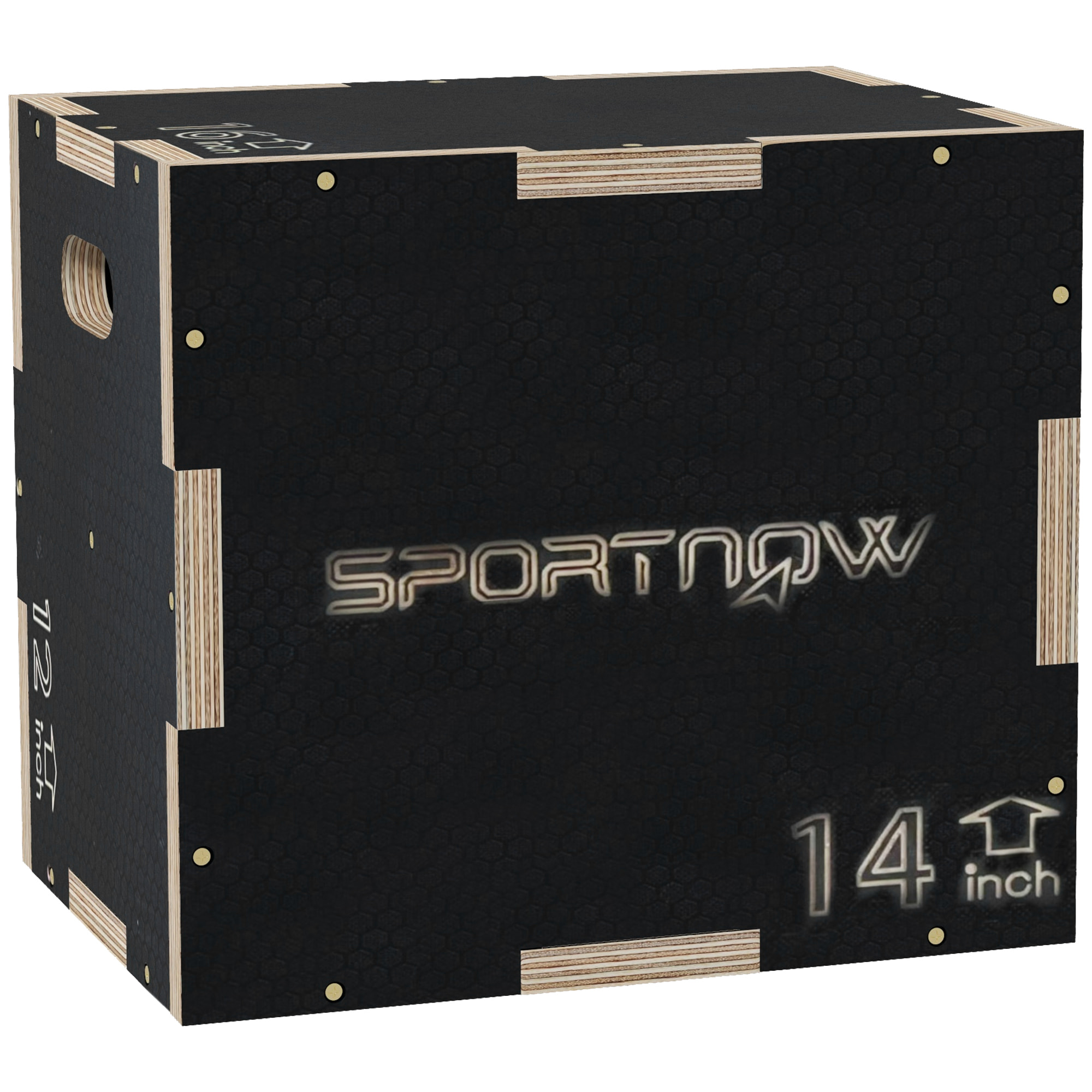 Cajón Pliométrico Caja Pliométrica con 3 Alturas Diferentes Entrenamiento de Fuerza en Casa Oficina Gimnasia CrossFit Carga 120 kg 40,5x35,5x30,5 cm Negro