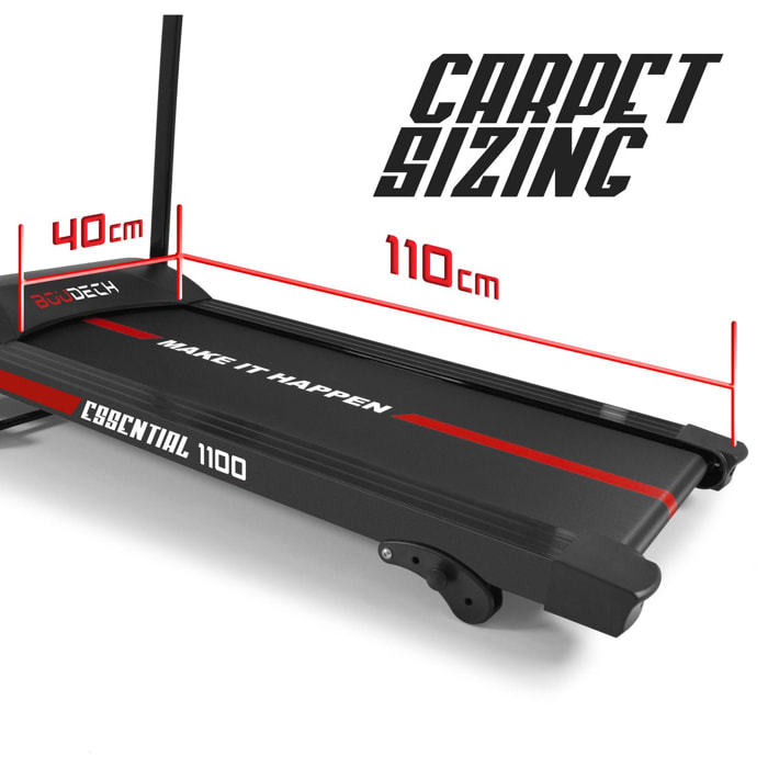 Tapis roulant elettrico 1100w 1,5hp fitness richiudibile con speakers e mp3