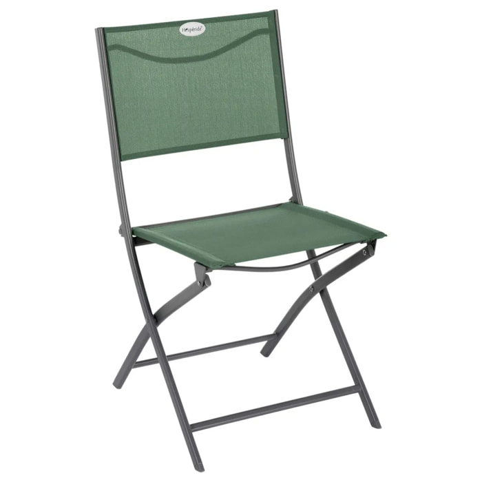 Lot de 4 chaises de jardin pliantes Modula Vert olive & Graphite