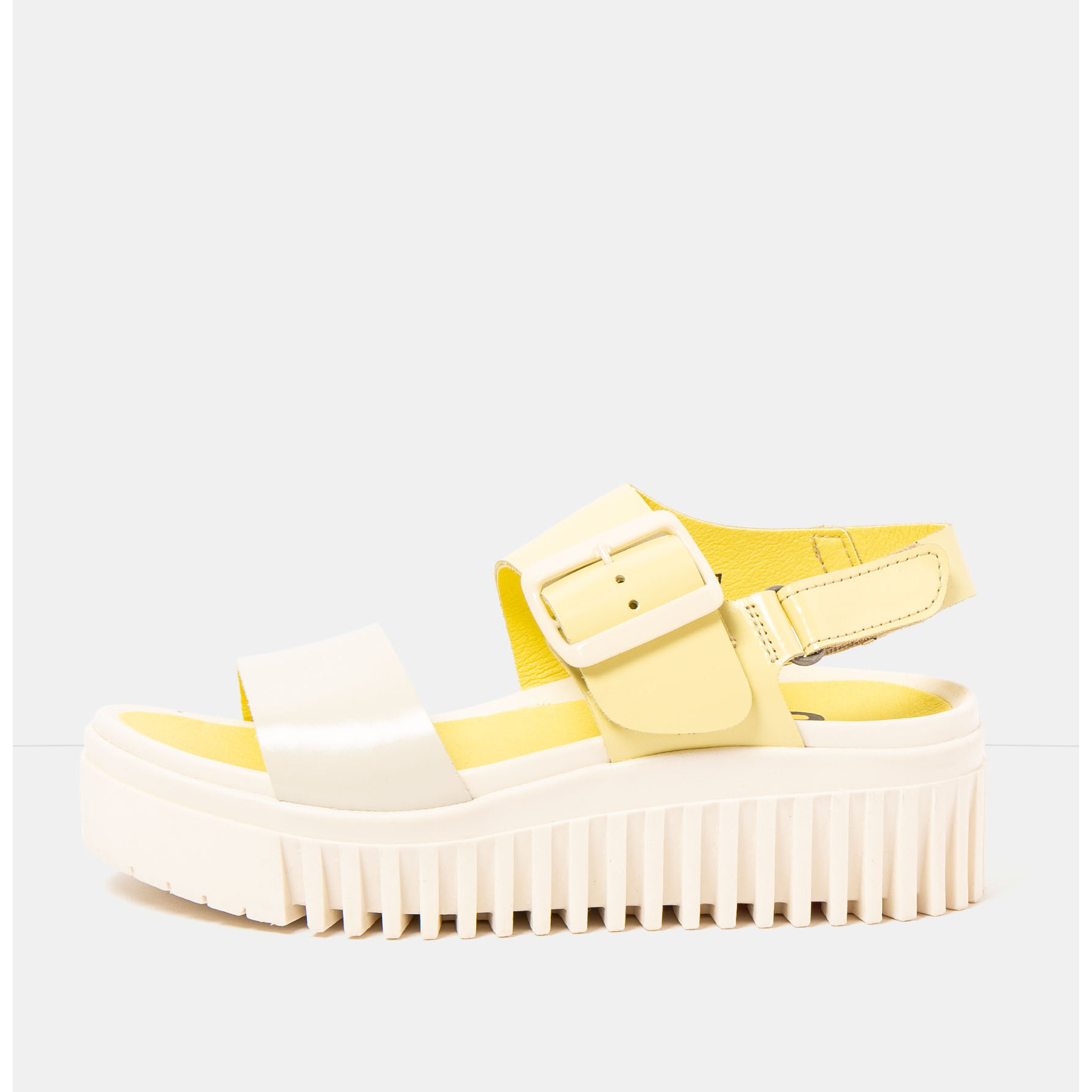 Sandalia de cuña 1578 MULTI PALE YELLOW-CREAM/BRIGHTON color Pale yellow-cream