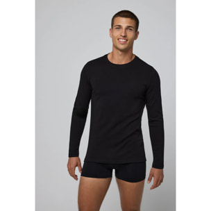 Maglietta termica con controllo della temperatura e maniche lunghe in nero