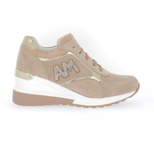 Armata di Mare Scarpe Donna Sneakers Casual con la Zeppa AMD P22H071 Beige