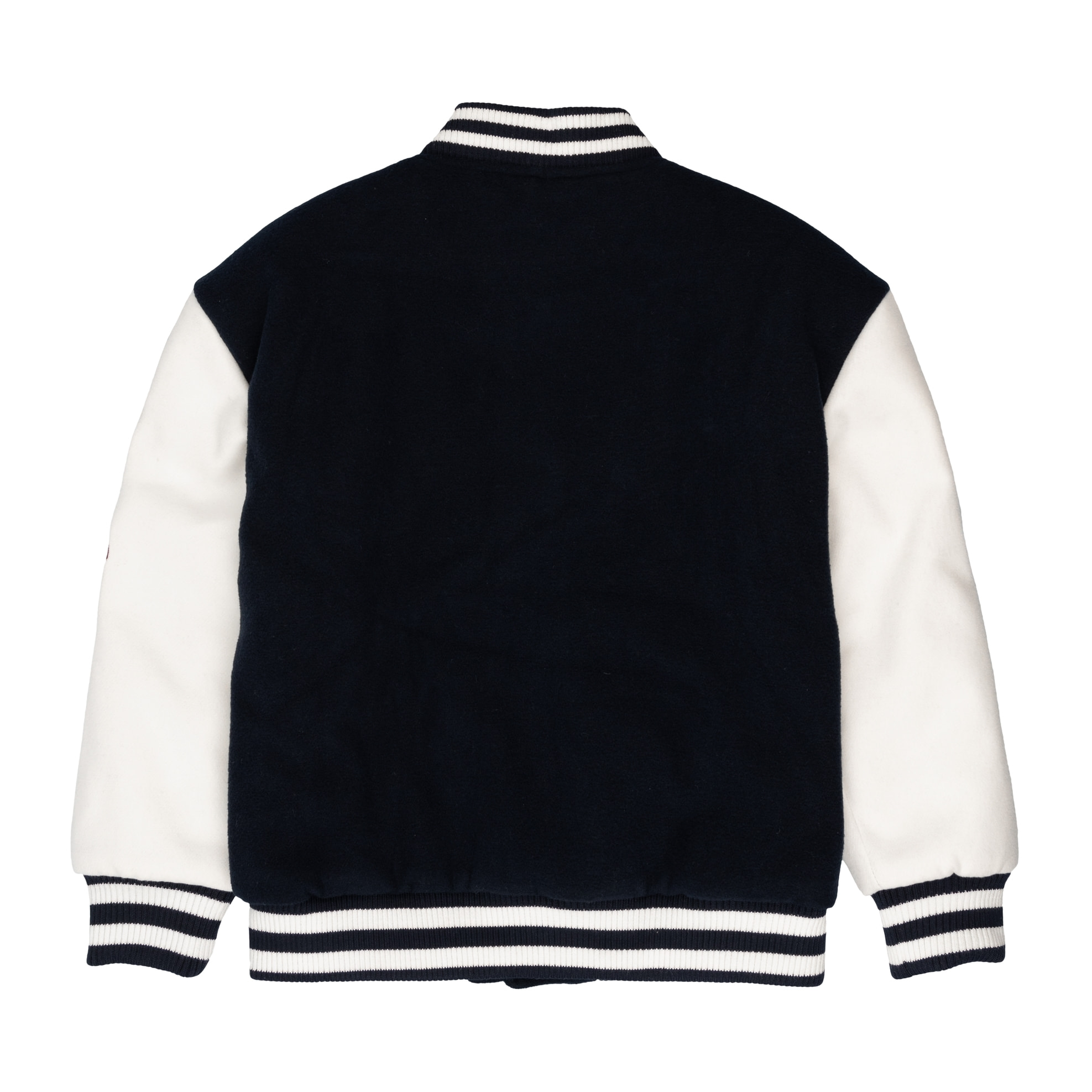 Giubbino nylon varsity con badge logo ricamato