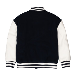 Giubbino nylon varsity con badge logo ricamato