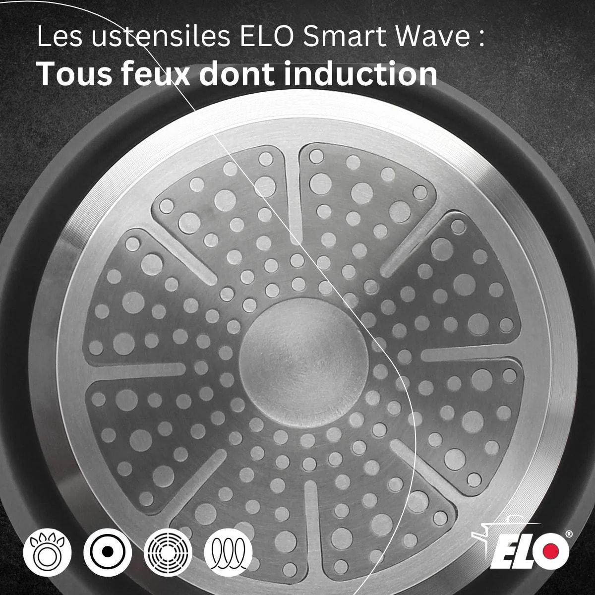 Wok 24 cm antiadhésif sans PFAS Elo Smart Wave