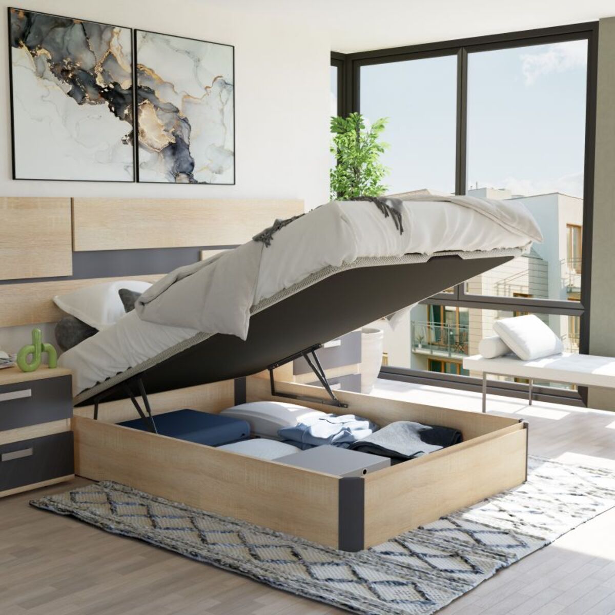 Canapé Luxury 3D Roble - Grafito