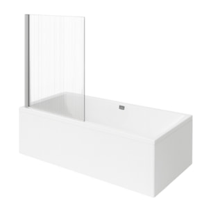 Baignoire droite VILLEROY ET BOCH Collaro Blanc mat  vidage et trop plein chrome + Pare bain droite AURYS Raywall