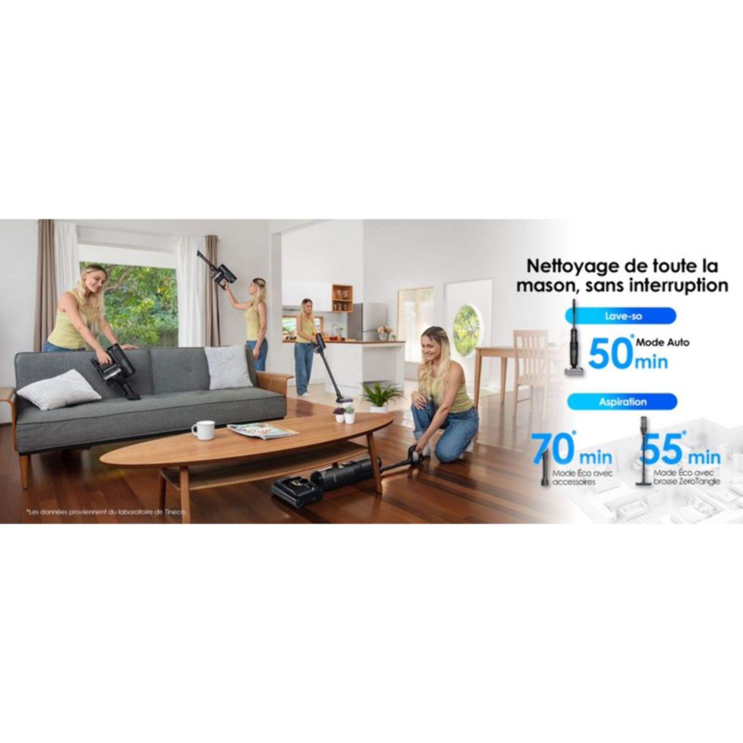 Aspirateur laveur TINECO Floor One S7 Switch Stretch premium Noir