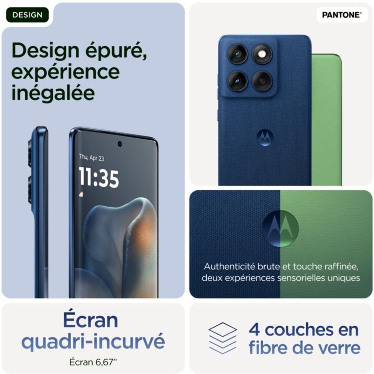 Smartphone MOTOROLA Edge 60 Bleu Marine 512Go 5G