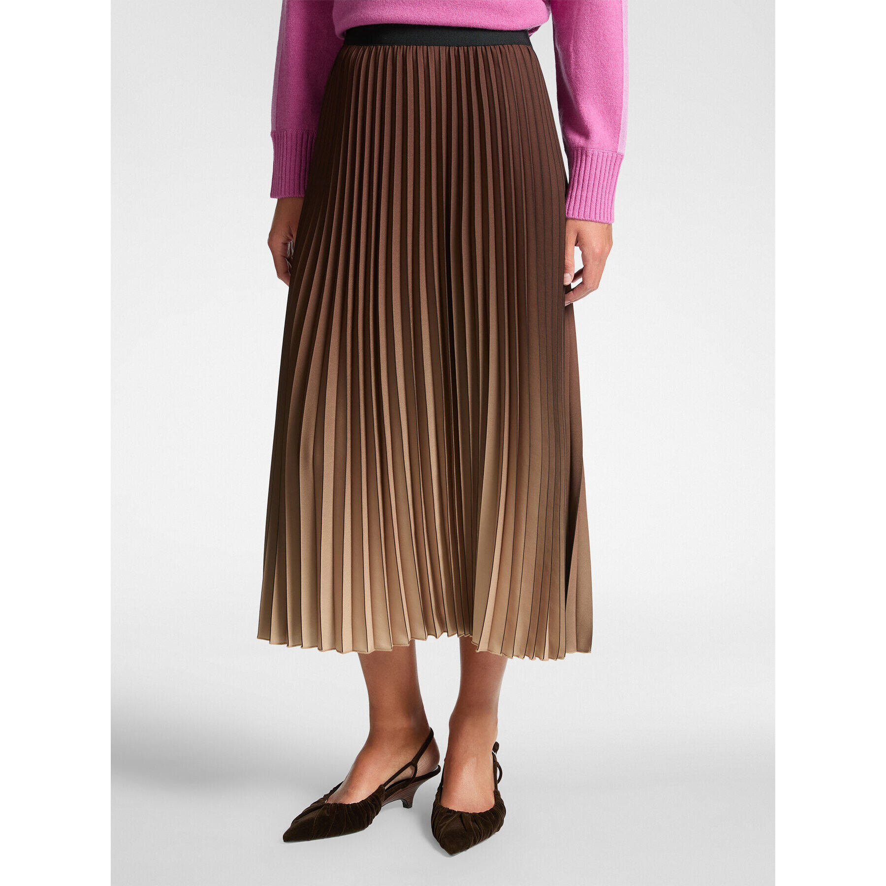 Elena Mirò - Gonna plissé sfumata - Marrone