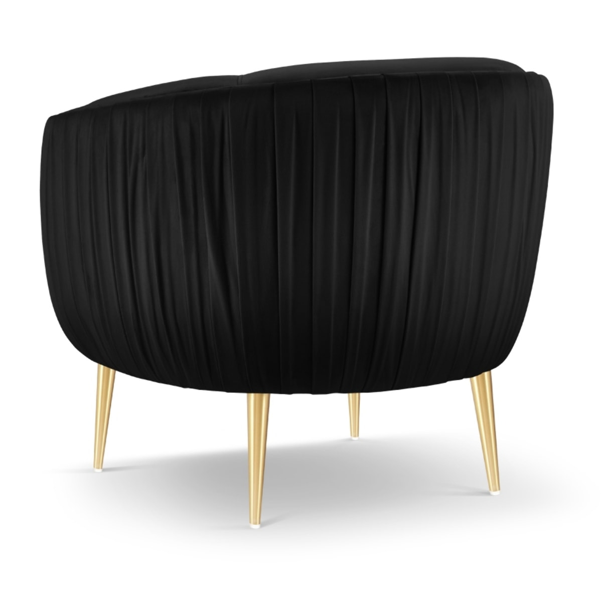 Fauteuil "Cyrille" en velours noir