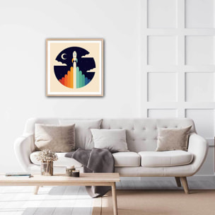 Affiche enfant astro up Affiche + cadre en bois - Chêne