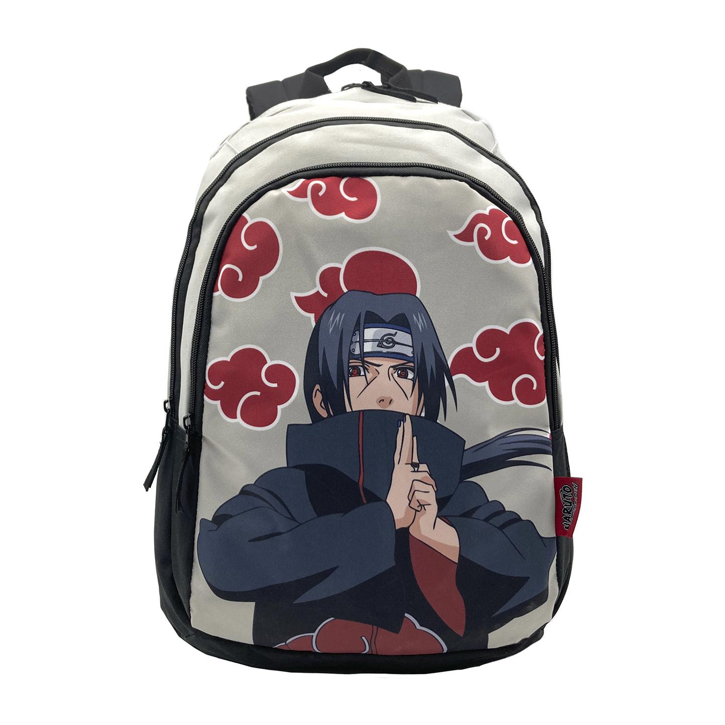 Naruto Itachi mochila primaria doble compartimento + carro con protección lateral y stoper frontal, 4 ruedas multidireccionales.