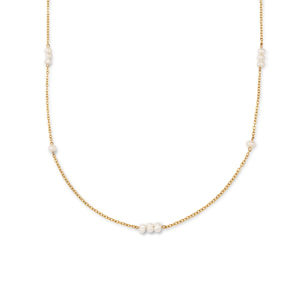 Collana Long Swan   in Acciaio Placcato Oro