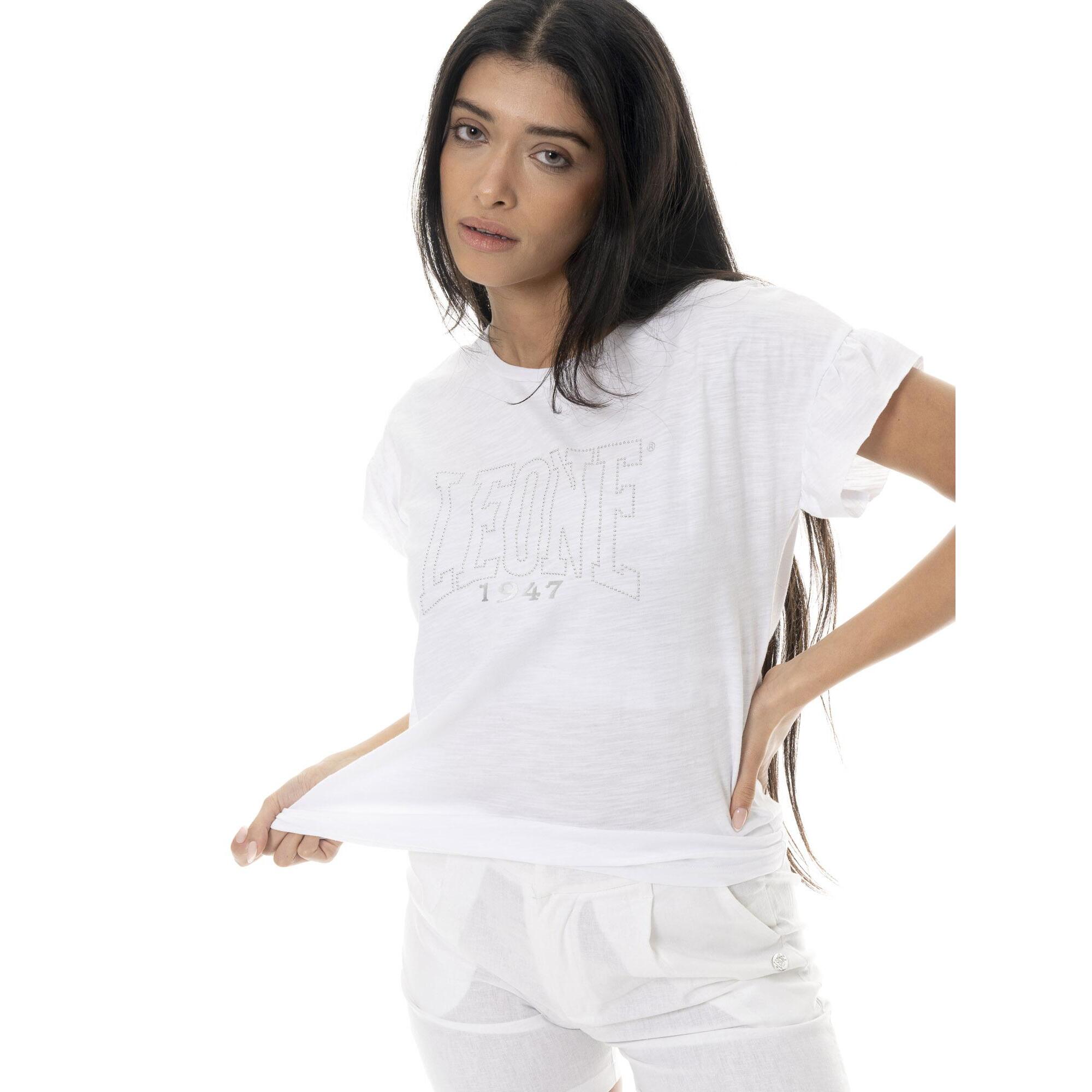 Camiseta Leone Fancy Stripes con mangas con volantes para mujer