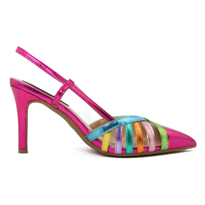 Slingback Donna colore Fuxia-Altezza tacco:9cm