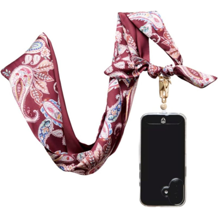 Cordon téléphone FORCE CASE Bandoulière bandana Bordeaux