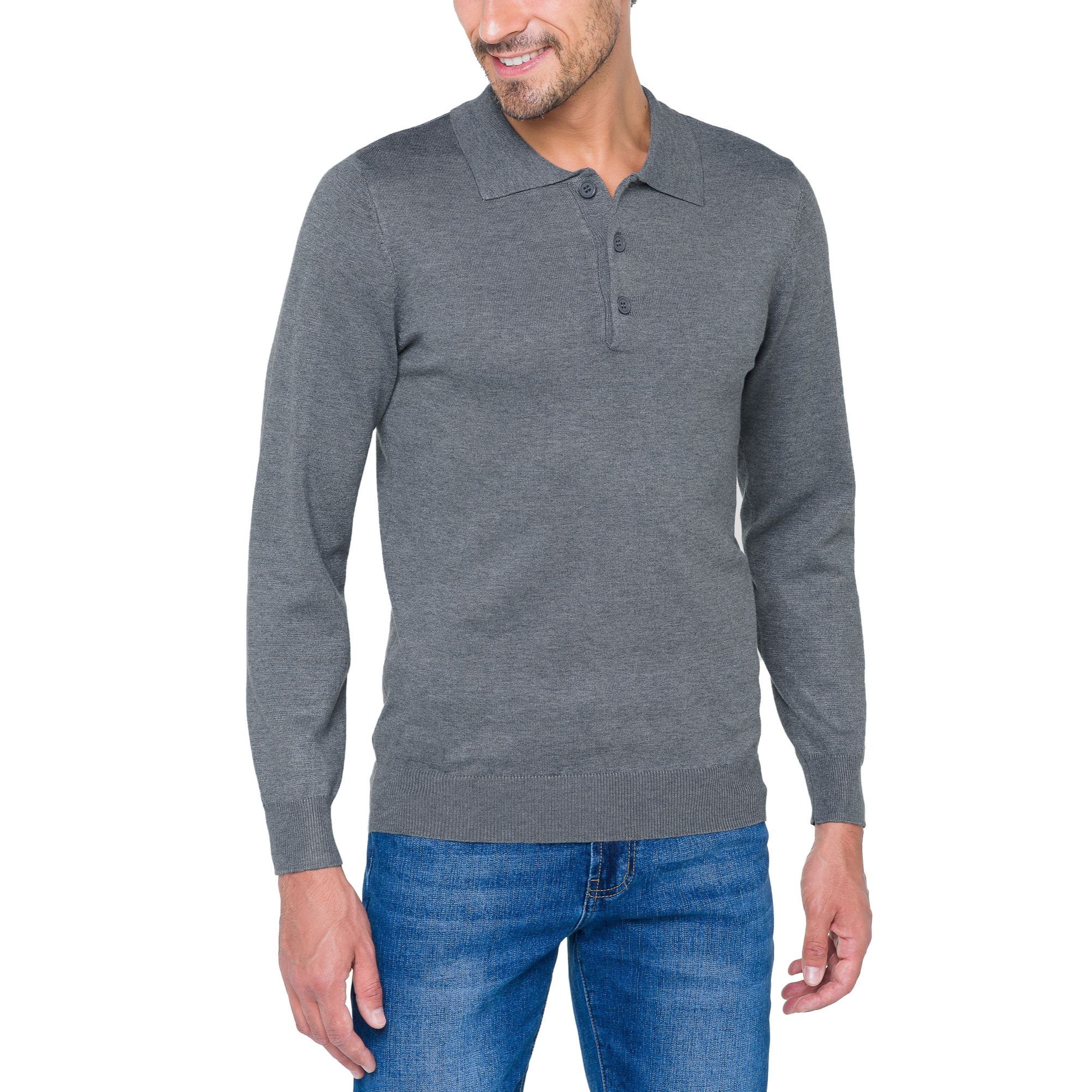 Maglia Hot Buttered Blackdown con bottoni Grigio Chiaro